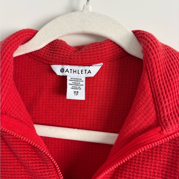 Athleta waffle Half-Zip Top - Cardinal Red, XS - Picture 3 of 5